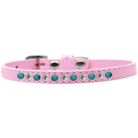 UNCONDITIONAL LOVE Southwest Turquoise Pearl & Clear Crystal Puppy CollarLight Pink Size 12 UN811388